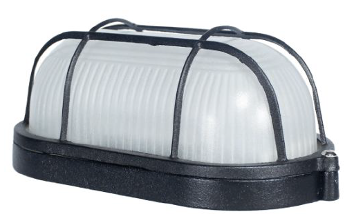 Aplique Tortuga Ovalado 6W 3000K Rejilla Negro